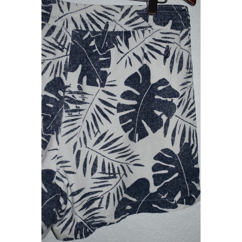 Nautica Womens LARGE Linen Blend Shorts Pull-On Tropical Hawiian Pockets Blue - Picture 13 of 16